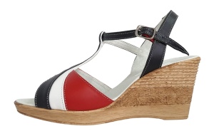 Oferta marimea 35, 37 Sandale dama din piele naturala, cu platforme de 7 cm, negru - alb - rosu, LMVS71RAN - Img 2