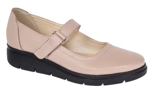 Oferta marimea 35, 39 - Pantofi dama din piele naturala cu bareta, Bej - LP38BEJ