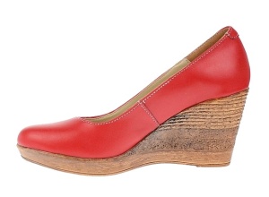 Oferta marimea 36, 37 - Pantofi dama, casual, din piele naturala rosie cu platforma de 7 cm LP3550RED - Img 2