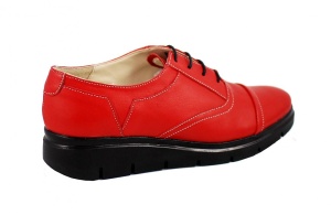 Oferta marimea 37, 40 - Pantofi dama rosii din piele naturala, cu platforme LRUT2R - Img 2