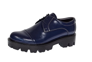 Oferta marimea 38 Pantofi dama casual din piele naturala platforme inalte Bleumarin - LP11BLM - Img 4