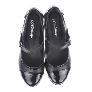 Oferta marimea 39 - Pantofi dama, casual, din piele naturala in combinatie cu piele lac, cu platforme de 5 cm - LP60NLAC - Img 4
