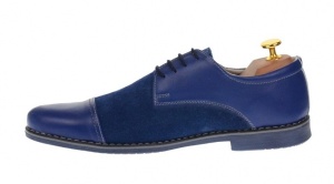 Oferta marimea 40 Pantofi barbati casual din piele naturala Albastru - L858A2 - Img 3