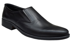 Oferta marimea 40- Pantofi barbati, eleganti, din piele naturala, cu elastic, Negru, lADY3NEL