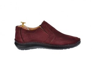 OFERTA MARIMEA 41- Pantofi barbati casual, cu elastic, din piele naturala, intoarsa, BORDO, LVIC2350VIS - Img 3