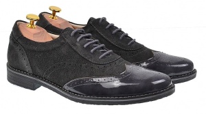 OFERTA MARIMEA 42, 43, 44 - Pantofi barbati eleganti din piele naturala, Gri inchis, L870LVG