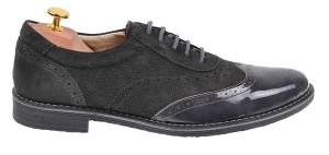 OFERTA MARIMEA 42, 43, 44 - Pantofi barbati eleganti din piele naturala, Gri inchis, L870LVG - Img 2