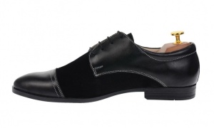Oferta marimea 44, Pantofi barbati eleganti din piele naturala L959NBENY - Img 2