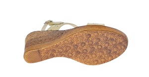 Oferta sandale dama din piele naturala lac, culoare bej, platforme de 8 cm - LS46BEJLAC - Img 6