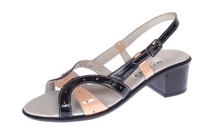 Oferta Sandale dama din piele naturala lacuita, negru nud Marimea 35 - Img 2