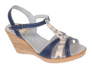 Oferta Sandale dama, din piele naturala, Toc 7 cm Albastru, Color LS47BL1 - Img 7