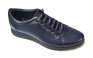 Pantofi barbati casual, din piele naturala, albastru, TIPOBLUE - Img 4
