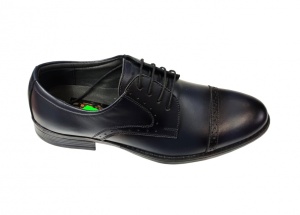 Pantofi barbati casual din piele naturala bleumarin - 101TGBL - Img 2
