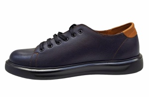 Pantofi barbati casual din piele naturala bleumarin 408SBL - Img 6