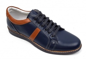 Pantofi barbati casual din piele naturala, bleumarin, TENMARIOBLM