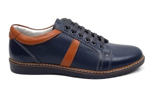 Pantofi barbati casual din piele naturala, bleumarin, TENMARIOBLM - Img 4