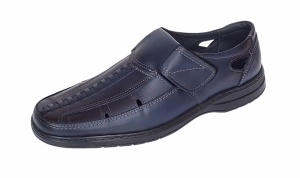 Pantofi barbati casual din piele naturala, calapod lat - Model GKR24 Bleumarin - Img 6