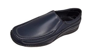 Pantofi barbati casual din piele naturala cu elastic Bleumarin, GKR82BLU - Img 9