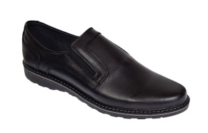 Pantofi barbati casual din piele naturala cu elastic negru GKRSPORTELN - Img 4