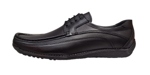 Pantofi barbati casual din piele naturala cu siret Negru GKR100N - Img 8