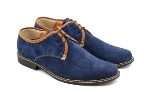 Pantofi barbati casual, din piele naturala, culoare bleumarin P34BLUE - Img 1