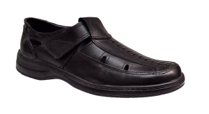 Pantofi barbati casual din piele naturala, decupati, cu scai, calapod lat, GKR24N - Img 4