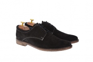 Pantofi barbati casual din piele naturala intoarsa, culoare gri inchis - PAGRIVEL3 - Img 2