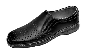 Pantofi barbati casual din piele naturala - Model perforat Negru 504N - Img 5