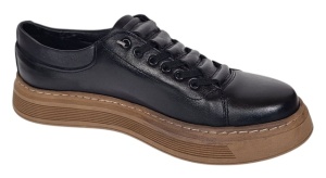 Pantofi barbati casual din piele naturala Negru Gold GKR124N - Img 4