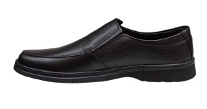 Pantofi barbati casual din piele naturala pe calapod lat Negru GKR1XN - Img 6