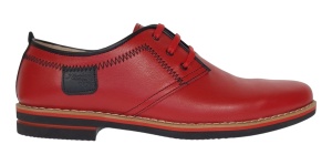 Pantofi barbati casual din piele naturala - Rosu 501RN Marimea 39 - Img 4