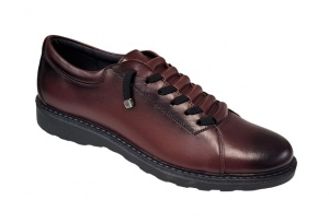 Pantofi barbati casual din piele naturala, Visiniu ASEVIS - Img 4