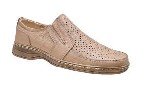 Pantofi barbati casual, perforati, din piele naturala, Bej, GKR45BEJ