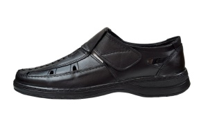 Pantofi barbati casual perforati din piele naturala, Negru - RSY502N - Img 2