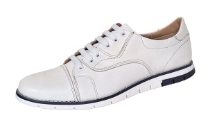 Pantofi barbati din piele naturala - Model Casual Alb GKR67A - Img 3