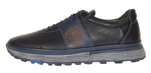 Pantofi barbati din piele naturala - Model Casual - Sport Negru Bleumarin 505ESC - Img 2