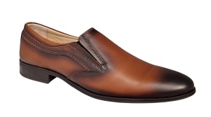 Pantofi barbati din piele naturala - Model maro elegant fara siret