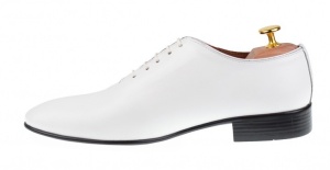 Pantofi barbati, eleganti din piele naturala, alb, 024ABOX - Img 2