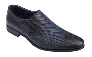 Pantofi barbati eleganti, din piele naturala, Bleumarin, cu elastic 891BLM