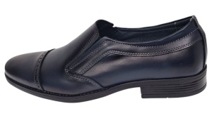 Pantofi barbati eleganti din piele naturala Bleumarin fara siret GKR232BL - Img 6