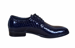 Pantofi barbati eleganti din piele naturala, Croco, bleumarin inchis, LAC, TESTCROCOBL - Img 7