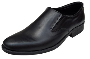 Pantofi barbati, eleganti, din piele naturala, cu elastic, Negru, ADY3NEL - Img 5