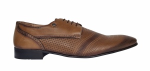 Pantofi barbati eleganti din piele naturala cu perforatii - Marimea 44 - 730NIS - Img 2