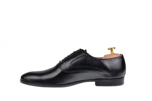 Pantofi barbati eleganti din piele naturala de culoare neagra PNOU371N - Img 4