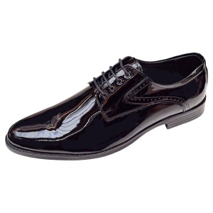 Pantofi barbati eleganti din piele naturala de culoare Negru Lac Zidan 819 - Img 2