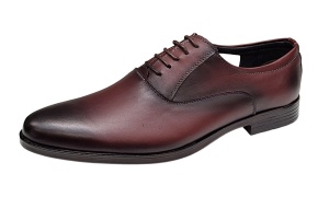 Pantofi barbati eleganti din piele naturala GKR84 Visiniu - Img 3