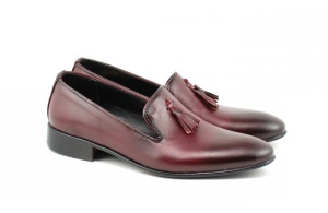 Pantofi barbati eleganti, din piele naturala, grena - 035VIS