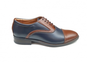 Pantofi barbati eleganti, din piele naturala, Maro - Albastru, CIUCALETI SHOES, TEST44 - Img 2