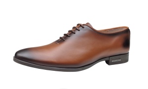 Pantofi barbati eleganti din piele naturala maro coniac GKR71M - Img 7