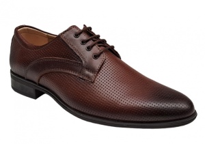 Pantofi barbati eleganti din piele naturala matritata maro GKR12M